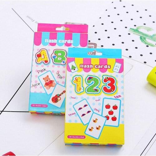 1Set Baby Learning Cards Infant Kids Letter Number Flash Cards Kindergarten Literacy Game Montessori Toy Puzzle Educational Toy