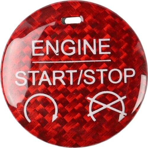 For Ford Mustang Mustang (2015-2019) Car Interior Carbon Fiber Mustang Red One-Key Start Button Decoration Sticker
