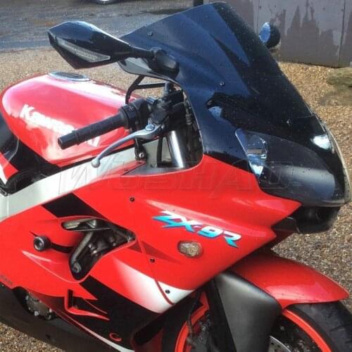Motorcycle Double Bubble Windshield WindScreen Screen For 2000 2001 2003 Kawasaki Ninja ZX-9R ZX9R ZX 9R ZX900F 900 F Black
