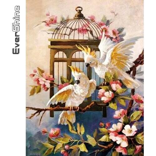 Evershine Diamond Painting Bird Full Square Round Diamond Embroidery Animal Cross Stitch Mosaic Flower New Arrival Wall Decor