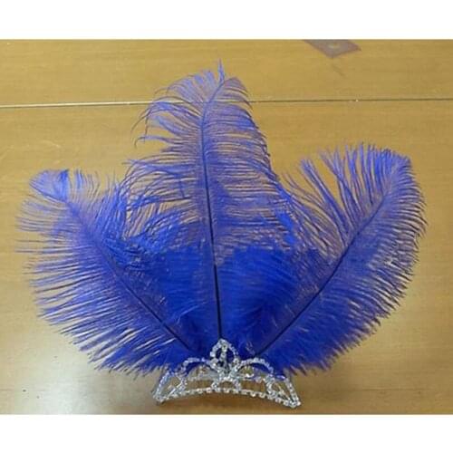 Custom Made Ballet Feather Headwear With Crown Solo Dance,Blue Bird Ornament Crystal Free Shipping HDE022