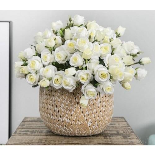 Korean style 15 head artificial rose bouquet wedding scene layout fake flower Christmas day party DIY decoration birthday Gift