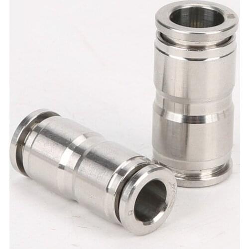 Each One 304 Stainless Steel Pneumatic Connector Fitting PU 4 6 8 10 12 14 16MM for Air/Water Hose & Tube Airline