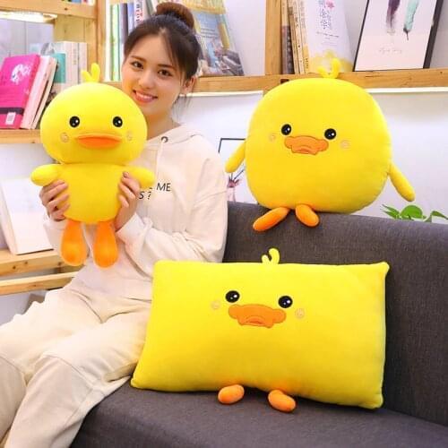 35-50cm Stuffed Down Cotton Lying Duck Cute Big Yellow Duck Plush Toys for Children Soft Pillow Best Kids Girl Christmas Gift