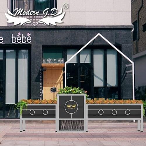 New design large size art wrought iron window street planter box