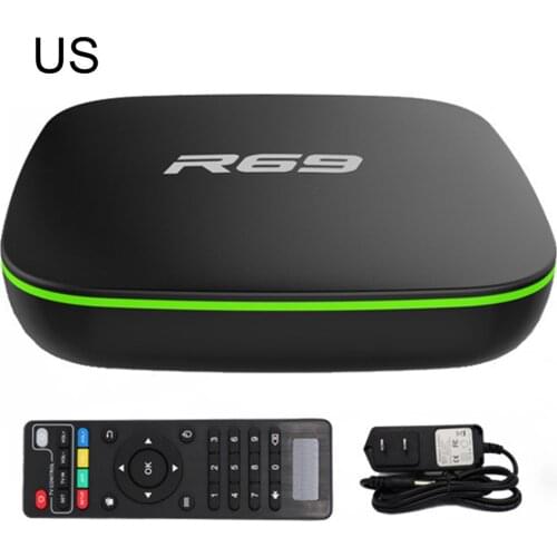 R69 Smart TV Box 2GB+16GB 4K High Definition Quad-Core 2.4G Wifi Set Top Box 1080P Support 3D Movie Media Player
