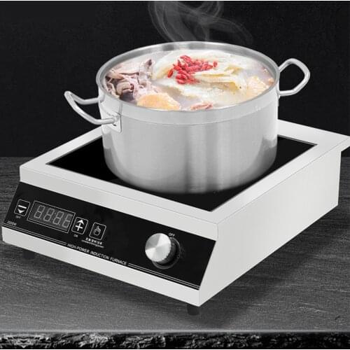 Commercial Induction Cooker 3500W Kitchen Appliance Desktop Induction Cooker Soup Spicy Knob Stir-Fry Stove Induction Cooker