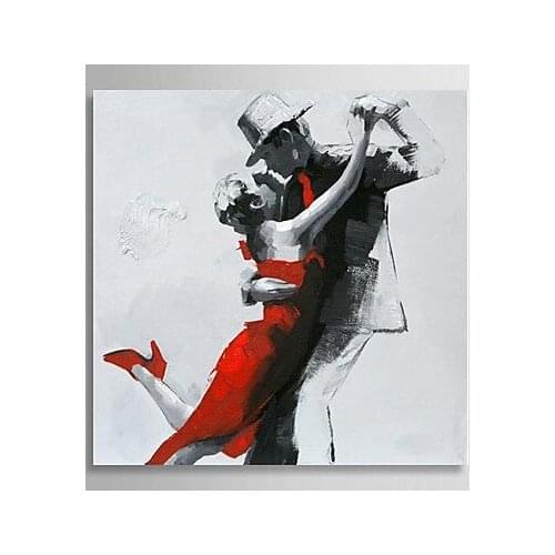 Hand Painted Modern Abstract Oil Painting People Couple Dancing Canvas Art Paintings Pictures Canvas for Living room Wall Decor