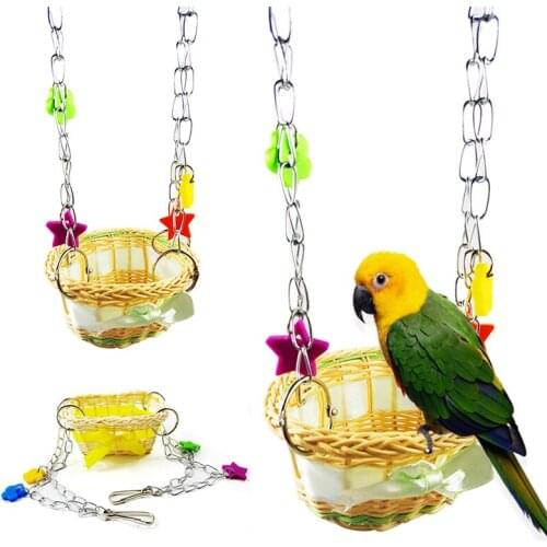 DIY Pet Bird Parrot Parakeet Budgie Hanging Swing Nest Hatching Stand Hammock Toy 2 Types