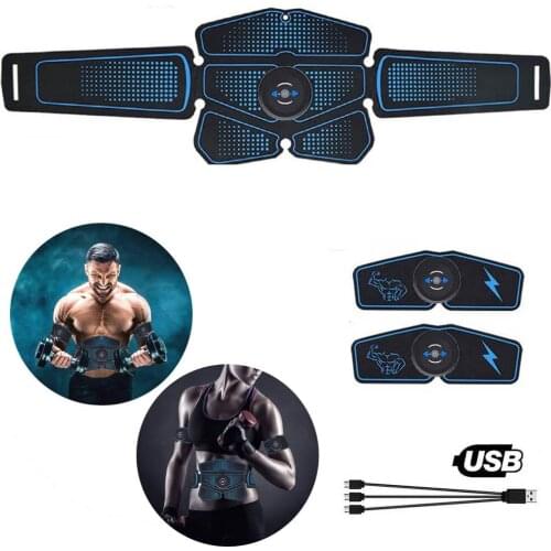 Gym Trainer Wireless Abdominal Muscle Stimulator EMS Smart Fitness Training Electric Massager Body Slimming Belt USB Recharge