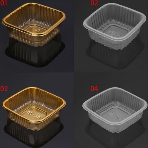 100Pcs For 50g/100g Square Moon Cake Trays Mooncake Packaging Box Container Holder Egg-Yolk Puff Boxes 2 Colors Drop Ship