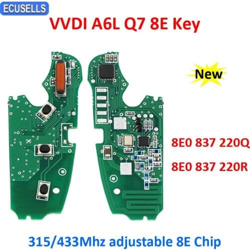 VVDI 3 Button Folding Flip Remote Car Key Board 315Mhz / 433Mhz 8E Chip for Audi A6L / Q7 2005-2011 8E0 837 220Q 220R