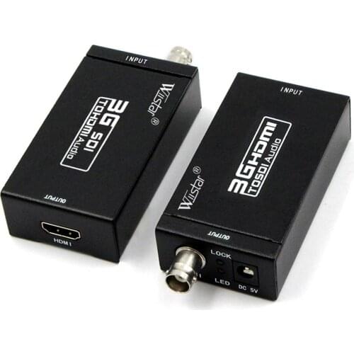 Wiistar 3G HDMI to SDI BNC Converter + SDI to HDMI Converter 1080P HDMI SDI / BNC Extender Over single 100m/328ft Coaxial Cables