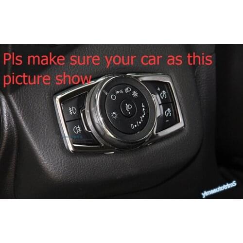 Yimaautotrims Auto Accessory Head Lights Lamp Switch Button Frame Cover Trim 1 Pcs Stainless Steel Fit For Ford F150 2015 2016