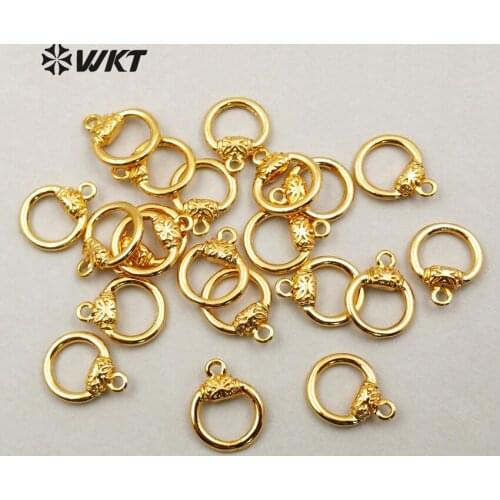 JF200 Fashion Pure Gold Color Toggle Clasp Hooks Jewelry Making Hooks Flexible Jewelry Findings Wholesale Toggle Clasp 20mm