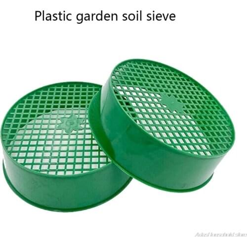 Green Round Garden Sieve Plastic Riddle Stone Sand Seedling Mesh Sieve Garden Tools for Compost Soil Stone Mesh Garden wholesale