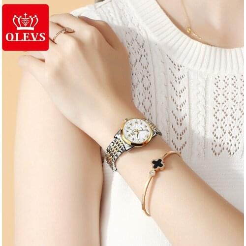 OLEVS Women Watches Luxury Gold Automatic Watch Waterproof Fashion Ladies Mechanical WristWatch Gifts For Women Relogio Feminino