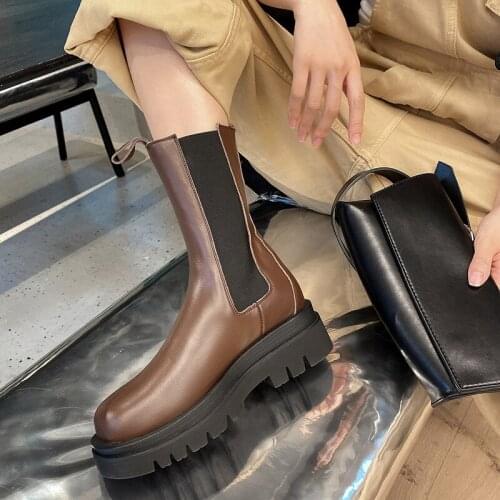 Dovereiss Fashion Womens Shoes Winter Sexy Elegant Concise Mature White Round toe Slip on platform Half boots 34-39