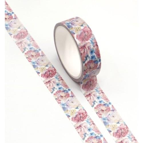 1pcs Colorful Flowers Washi Tape Adhesive Paper Tape School Office Supplies DIY Scrapbooking Decorative Sticker Tape 5m
