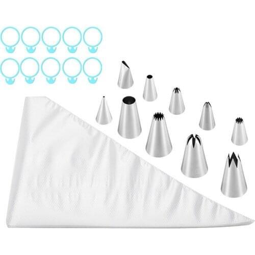 120 Piece Baking Nozzle Tools Cake Tool Set Cake Baking Set Home Baking Piping Bag Pastry Bag Icing Fondant Cake Cream Bag