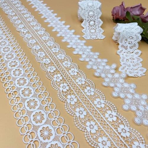 20yards DIY Sew Apparel Accessories White Lace Ribbon Handmade Trims Flowers Edge Ribbon Wedding Scrapbooking High Quality