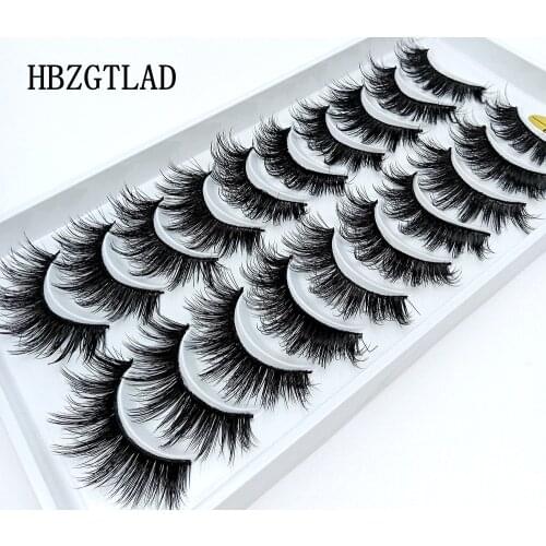 2019 NEW 10 pairs 100% Real Mink Eyelashes 3D Natural False Eyelashes 3d Mink Lashes Soft Eyelash Extension Makeup Kit Cilios