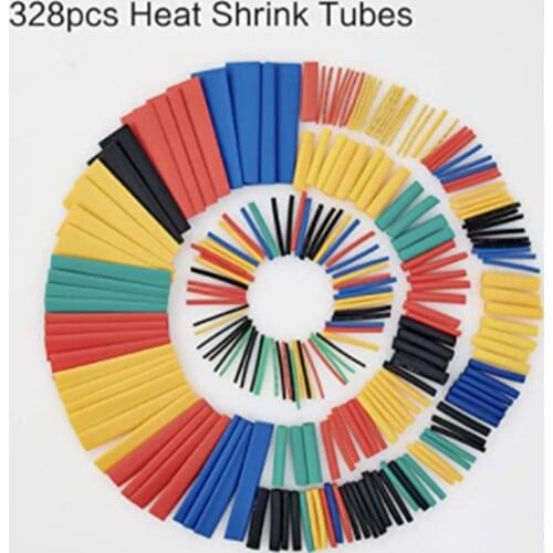 328Pcs/set Sleeving Wrap Wire Car Electrical Cable Tube kits Heat Shrink Tube Tubing Polyolefin 8 Sizes Mixed Color