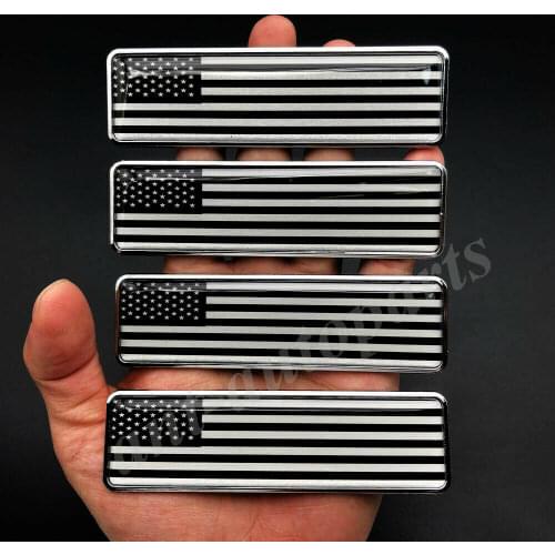 4x Metal USA American Flag Car Trunk Emblem Badge Motorcycle Sticker Fairing