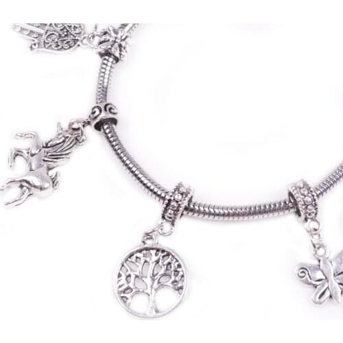 50Pcs/lot Mixed Size Item Color Large Hole Beads Alloy Rondelle Rhinestone, European Beads Antique Silver