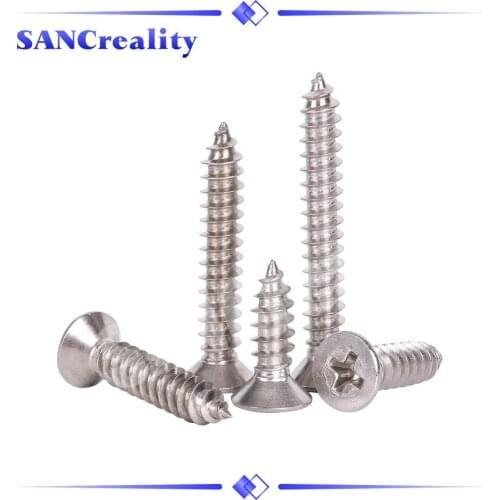 50pcs M1.7 304 Stainless steel Cross recessed countersunk Flat head tapping screws for 3d printer