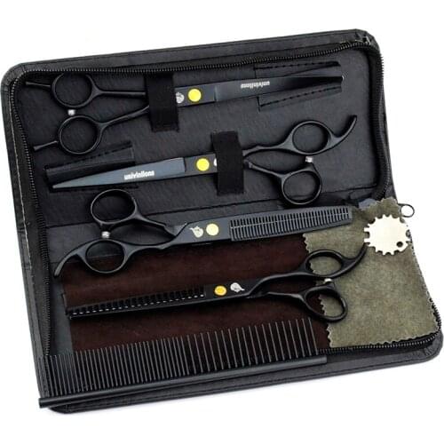 7 inch Pet Dog Cat Hair Clippers Pet Dog Gromming Scissors Pet Straight &Thinning & Up Curved Scissors Kit Pet Gromming Tools