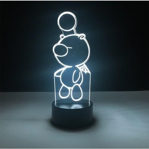 Anime Lamp Final Fantasy Moogle 3D Led Night Lights Set Cartoon Lighting Colorful Action Figma Lamp Collection Novelty Gift
