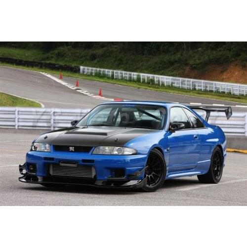 Car Accessories FRP Fiber Glass AS Style Canard 4pcs Fit For 1995-1998 R33 GTR OEM Front Bumper Canards