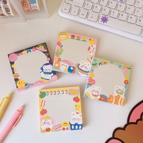 Bentoy Milkjoy 100page Notebook DIY School Student Pocketbook Cute English Vocabulary Korea Japan Bear Cartoon Kawaii
