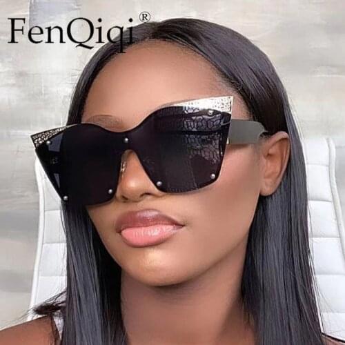 One Pieces Sunglasses Women 2021 Brand Designer Lunette De Soleil Femme Mens Cat Eyes Sunglasses