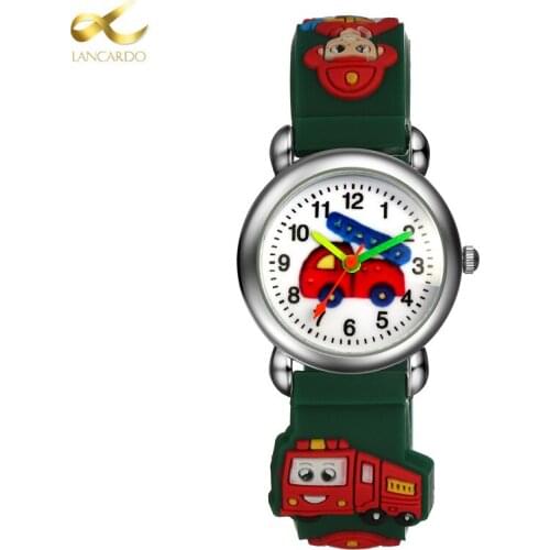 LANCARDO 2021 New Fashion Trendy Children Colorful Watches Quartz Simple Cute Boy clock Cool Car Pattern Reloj montre homme
