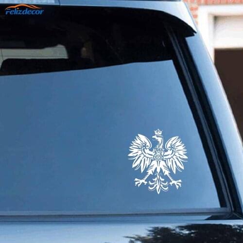 Black/Silver Fashion Eagle Poland Symbol Fashion Car Stickers Animal Pattern Car Styling Decal C065