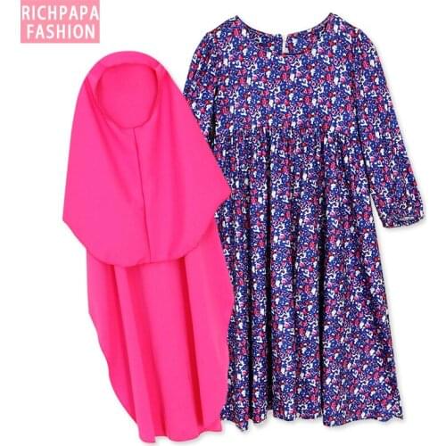 Kids Abaya Turkey Ramadan Children Kaftan Robe Dubai Hijab Muslim Girl Dress Abayas Elbise Caftan Marocain Girl Islamic Clothing
