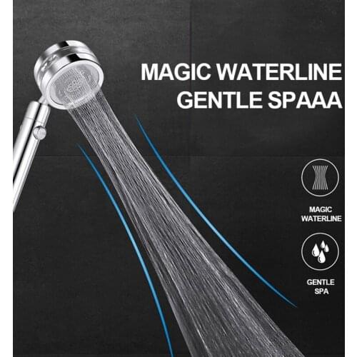 360 Degrees Rotating Double-sided Turbocharged Shower Head with Switch on/off Button Bathroom Shower Shower Head