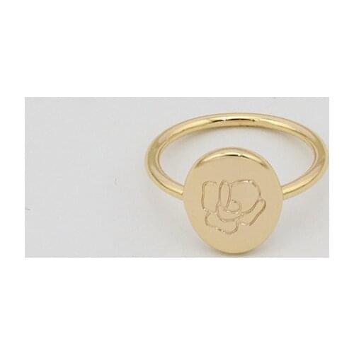 Exquisite Lafluer Flower Finger Rings Lovely Gold Plated Engraved Thin Rings For Women