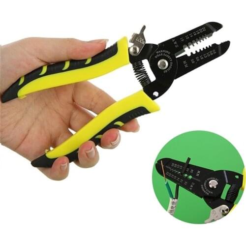 Wire Stripper Decrustation Plier 0.6-2.6mm 10-22AWG Line Crimp Cable Cutter Manganese Steel Multifuntional Electrical Hand Tools