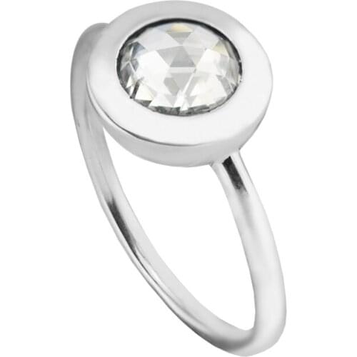 Radiant Logo Rings with Clear CZ 100% 925 Authentic Sterling Silver Fine Jewelry Free Shipping