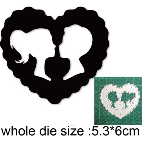 Metal cutting dies cut die mold heart couple decoration Scrapbooking dies paper craft knife mould blade punch stencils dies 2021