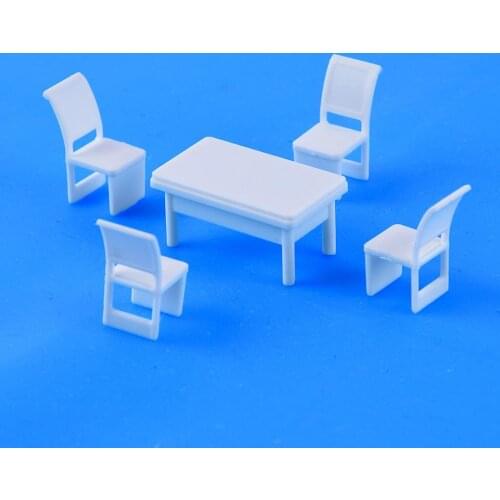 1/75 OO Scale Miniature DIY Home Furniture Desk Table Chair Model Scene Building Accs