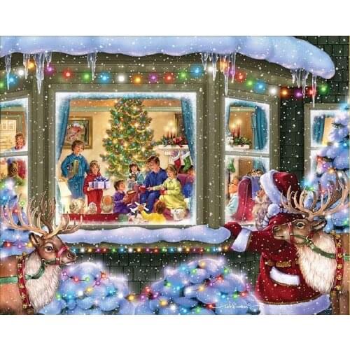 Cross stitch kits Embroidery needlework sets 11CT Full Merry Christmas Town 14CT 16CT 18CT 22CT 25CT 28CT