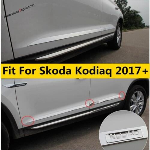 For Skoda Kodiaq 2017 2018 2019 2020 2021 Car Door Body Streamer Decor Strip Cover Trim Stainless Steel Exterior Accessories