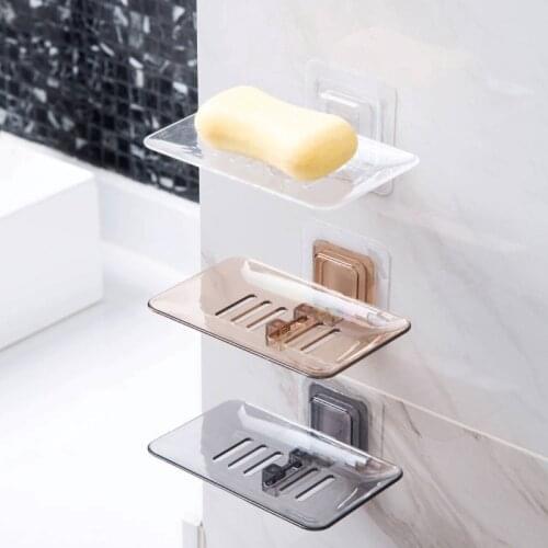 Soap Dishes Drain Wall Mounted Sponge Holder Storage Rack Bathroom Organizer Soap Draining Holder Kitchen Hanging Soap Boxes