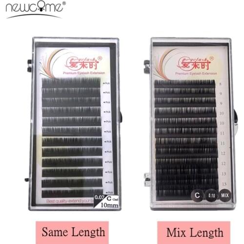 NEWCOME False Mink Eyelash Extension Mix & Individual 8-15mm Classic Eye Lashes Extension Natural Korea Silk Eyelash Lash Cilia