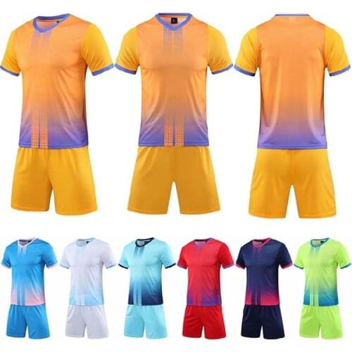 2020 New Kids Soccer Jerseys Set Men Football Training Suit Blank Boys Football Jerseys Set Adult Soccer Training Uniforms Print