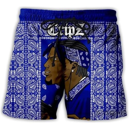 New 3D Printing Blood Gang Bandana Fashion Men Women Tracksuits Crewneck Hip Hop Shorts Plus size S-7XL